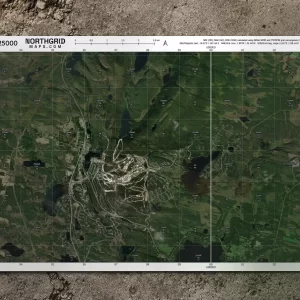 A3 Satelliittikartta Kenttämalli - 1:25 000 MGRS